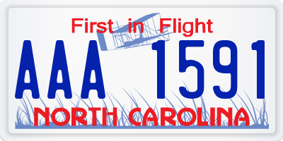 NC license plate AAA1591