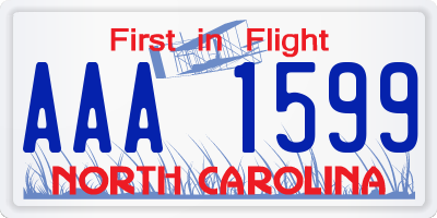 NC license plate AAA1599