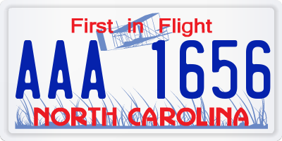 NC license plate AAA1656