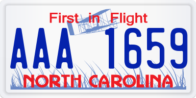 NC license plate AAA1659