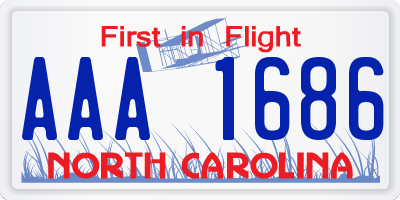 NC license plate AAA1686