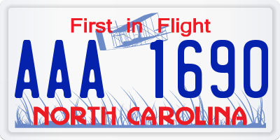 NC license plate AAA1690