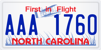 NC license plate AAA1760