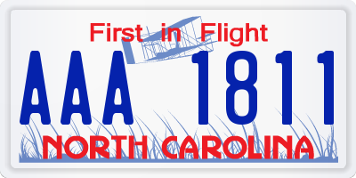 NC license plate AAA1811