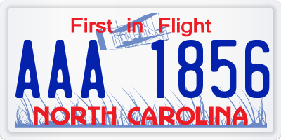 NC license plate AAA1856