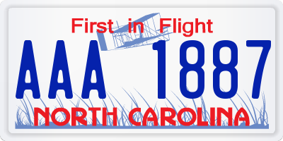 NC license plate AAA1887