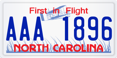 NC license plate AAA1896