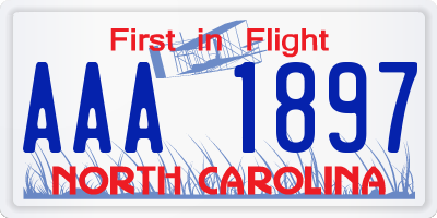 NC license plate AAA1897