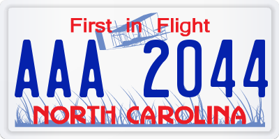 NC license plate AAA2044