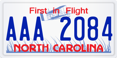 NC license plate AAA2084