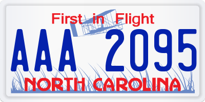 NC license plate AAA2095