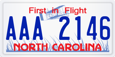 NC license plate AAA2146