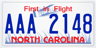 NC license plate AAA2148