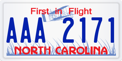 NC license plate AAA2171