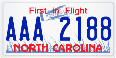 NC license plate AAA2188