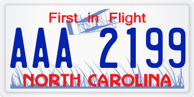 NC license plate AAA2199