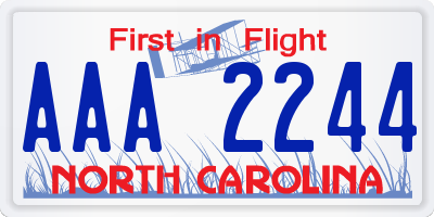 NC license plate AAA2244