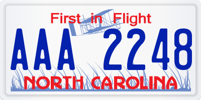 NC license plate AAA2248