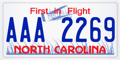 NC license plate AAA2269