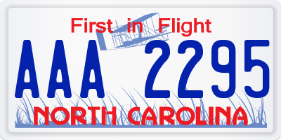 NC license plate AAA2295