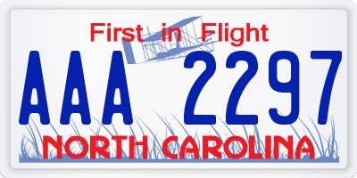 NC license plate AAA2297