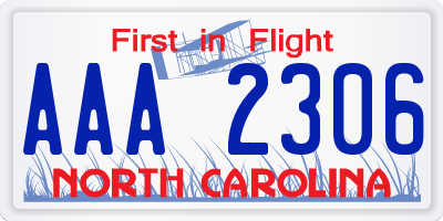 NC license plate AAA2306