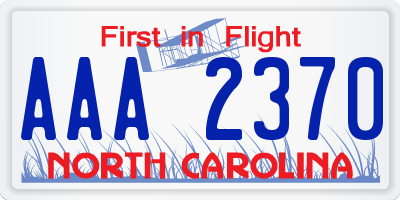 NC license plate AAA2370