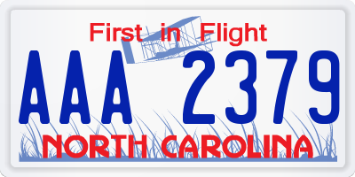 NC license plate AAA2379