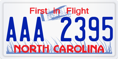 NC license plate AAA2395