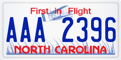 NC license plate AAA2396