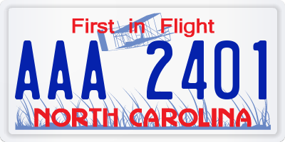 NC license plate AAA2401