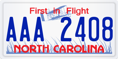 NC license plate AAA2408