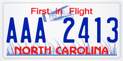 NC license plate AAA2413