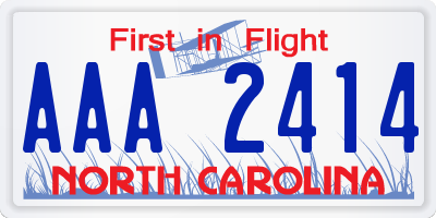 NC license plate AAA2414