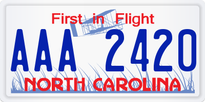 NC license plate AAA2420