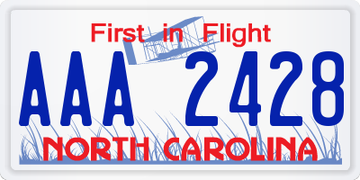 NC license plate AAA2428