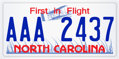 NC license plate AAA2437