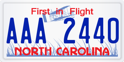 NC license plate AAA2440