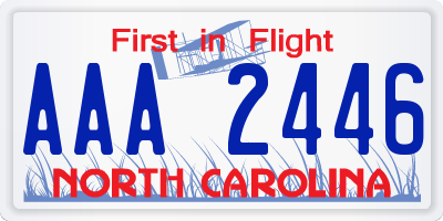 NC license plate AAA2446