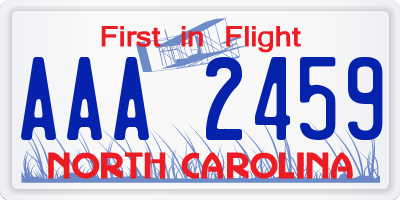 NC license plate AAA2459