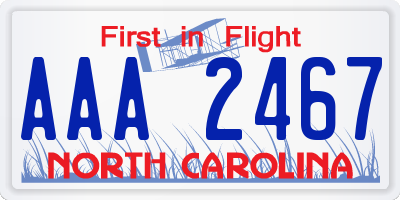 NC license plate AAA2467