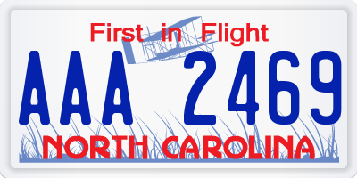 NC license plate AAA2469