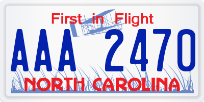 NC license plate AAA2470