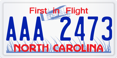 NC license plate AAA2473