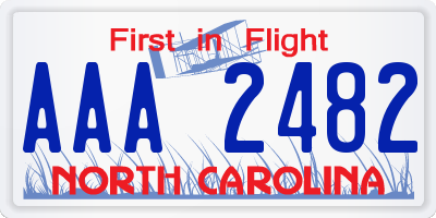 NC license plate AAA2482