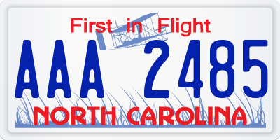 NC license plate AAA2485