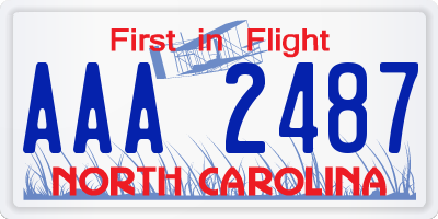 NC license plate AAA2487