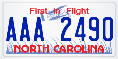 NC license plate AAA2490