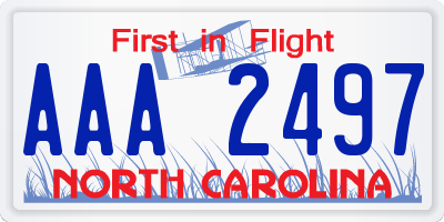 NC license plate AAA2497