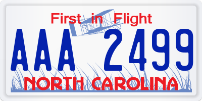 NC license plate AAA2499